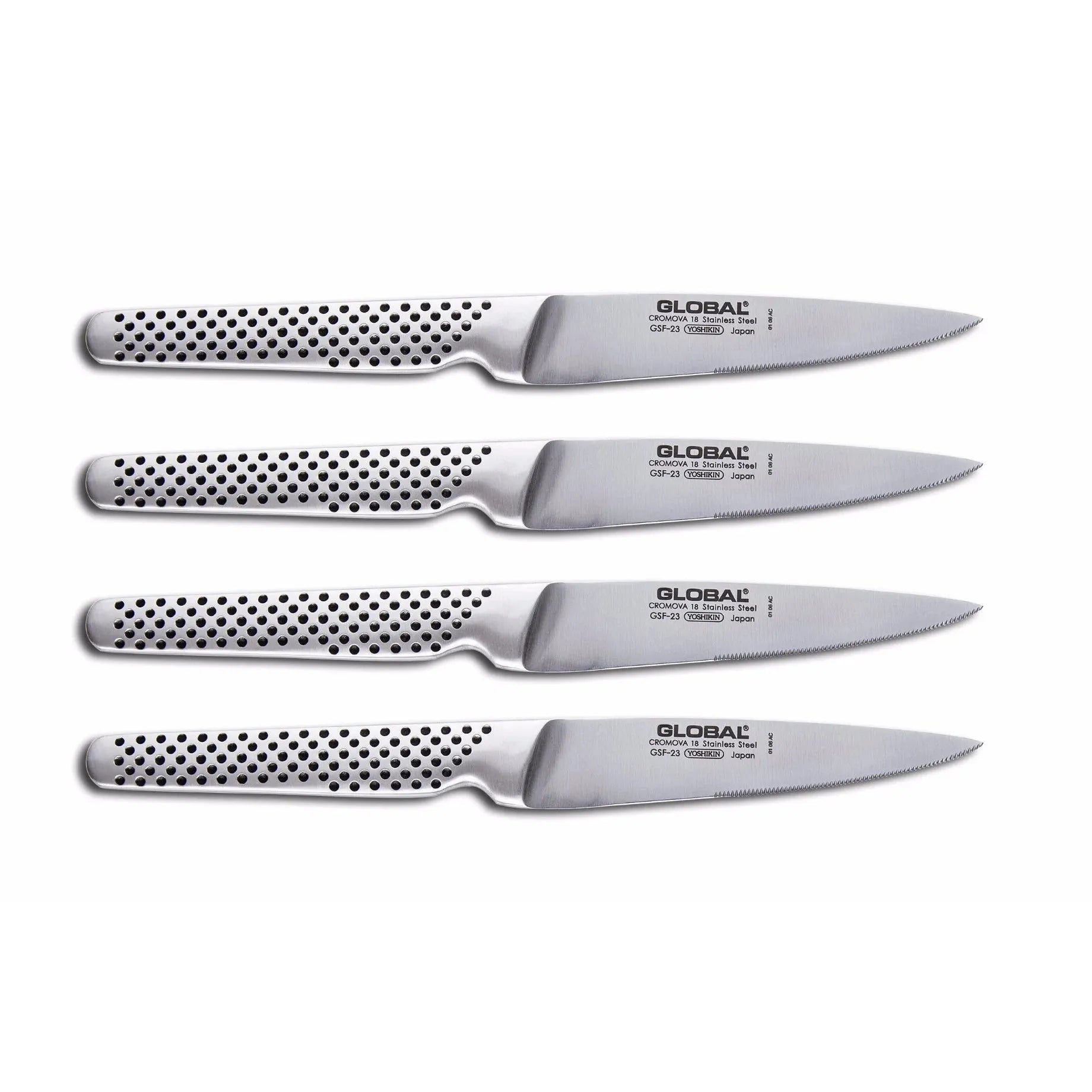 Global Cromova 18 Stainless Steel 4 Piece Classic Steak Knife Set GSF-4023