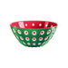 Guzzini Bowl Le Murrine Emerald Green and Red 25 cm - Made in Italy Red and Green