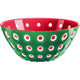 Guzzini Bowl Le Murrine Emerald Green and Red 25 cm - Made in Italy