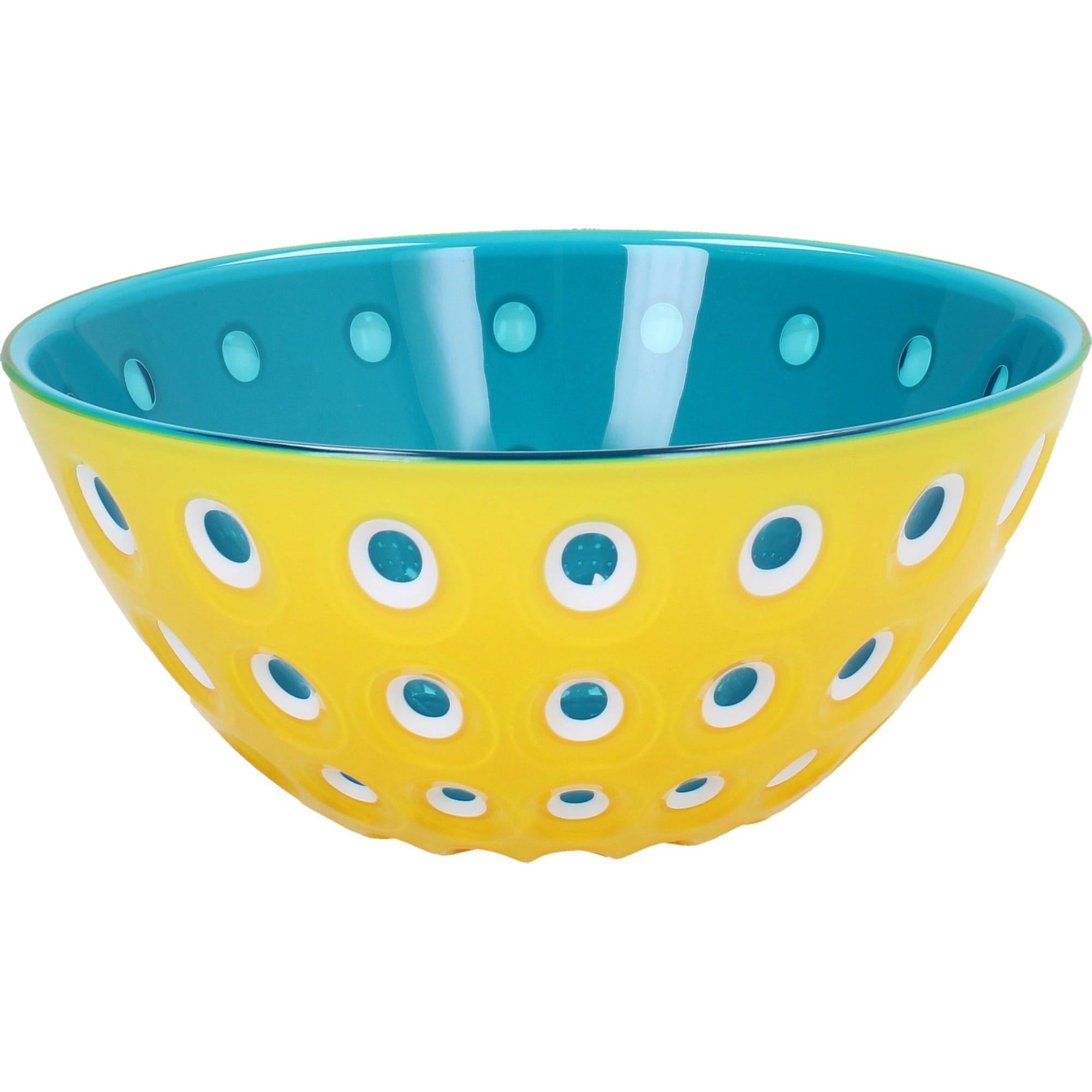 Guzzini Bowl Le Murrine Yellow Blue and White 25 cm - Made in Italy 