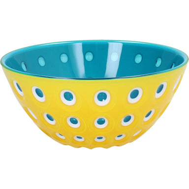 Guzzini Bowl Le Murrine Yellow Blue and White 25 cm - Made in Italy 