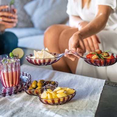 Guzzini Set of 2 Hors D’Oeuvres Dishes Dolce Vita Amethyst Purple – Made in Italy 2 Parts to Serve
