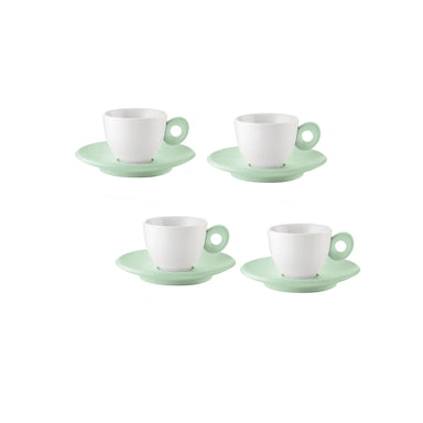 Guzzini Everyday Set of 4 Espresso Cups Mauve Green - Made in Italy