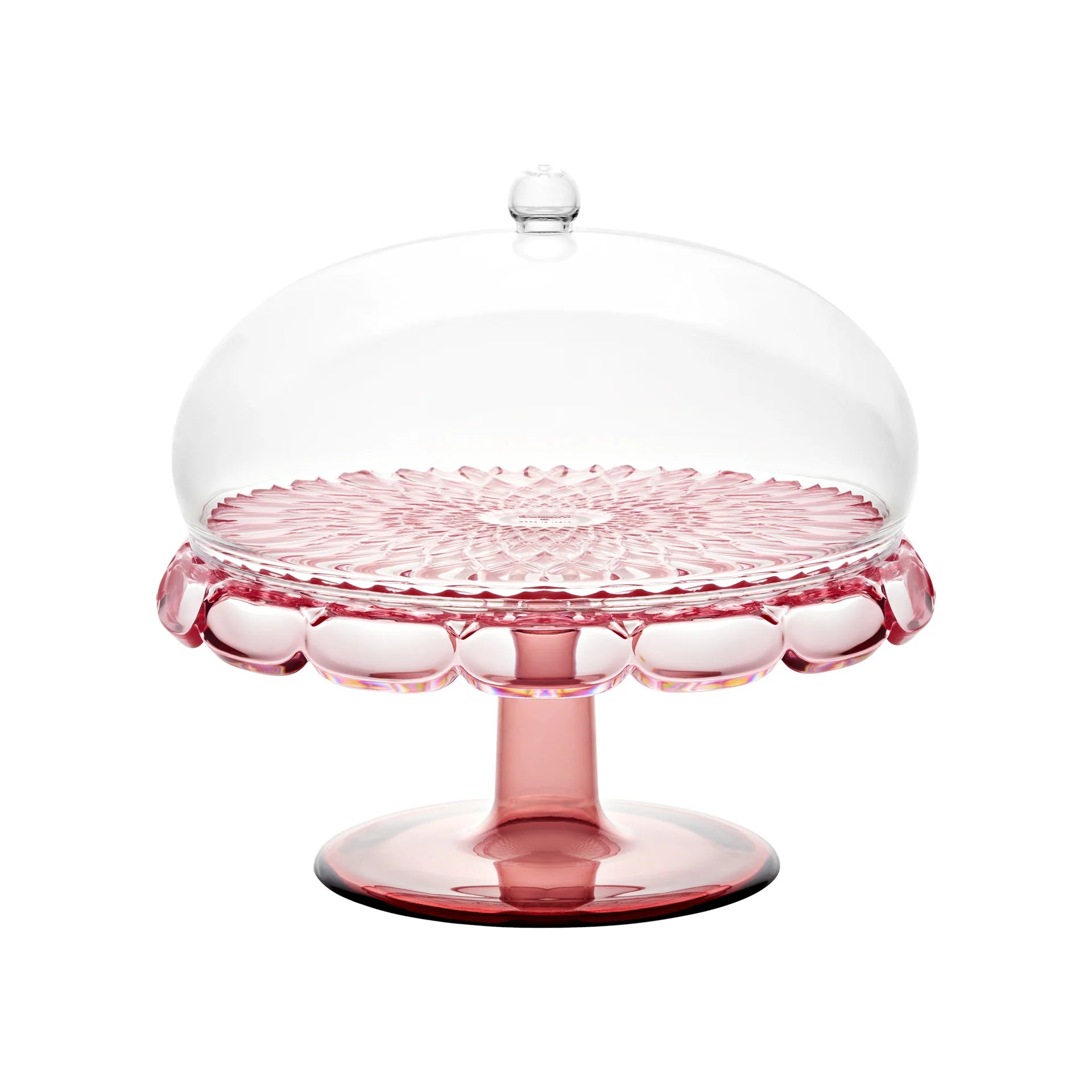Guzzini Vanity Cake Stand with Dome Flamingo Pink – Made in Italy