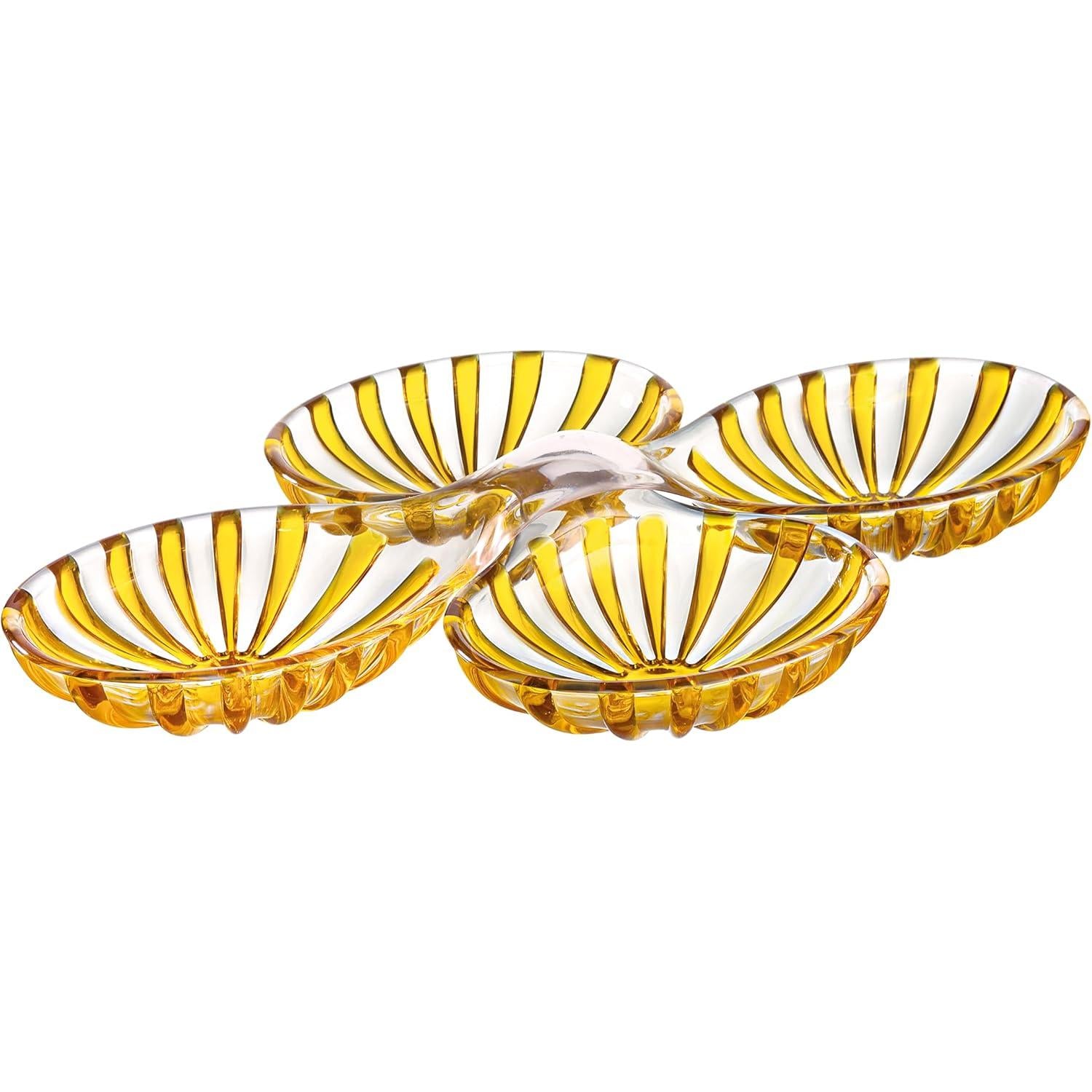 Guzzini Set of 2 Hors D’Oeuvres Dishes Dolce Vita Yellow – Made in Italy