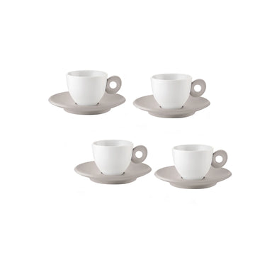 Guzzini Everyday Set of 4 Espresso Cups Taupe - Made in Italy