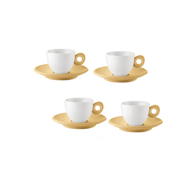Guzzini Everyday Set of 4 Espresso Cups Bright Yellow Mustard - Made in 
 Italy Yellow Set