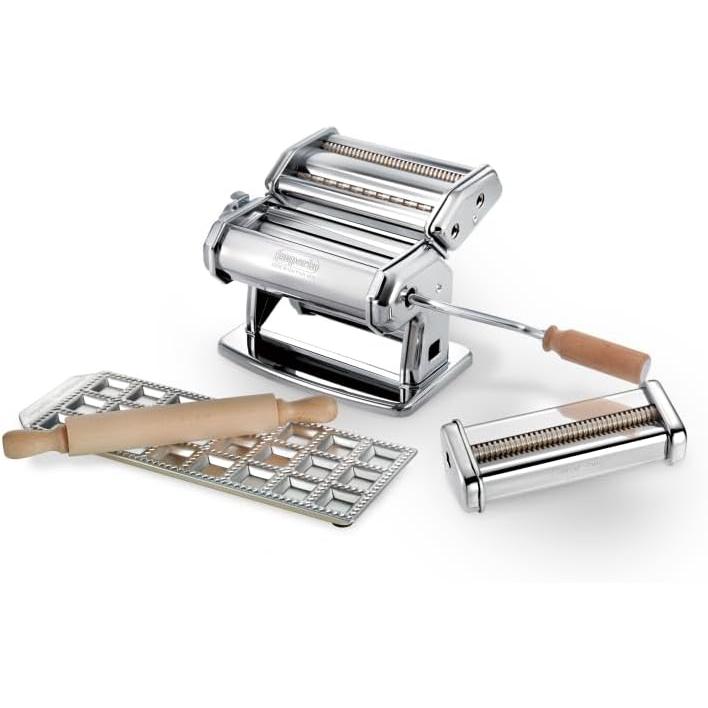 Imperia Pasta Maker SP150 with Spaghetti Attachment and Classic Ravioli Tray