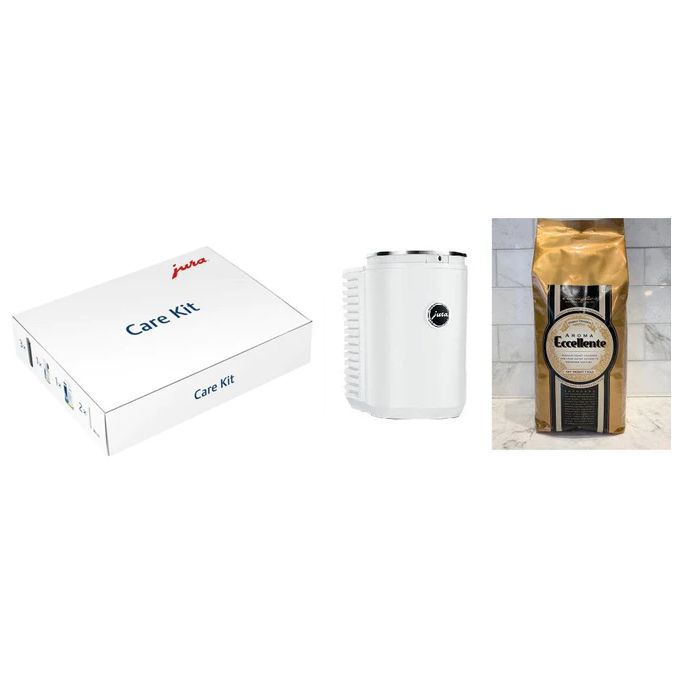 Jura 1L Cool Control White, Jura Care Kit, 1KG Aroma Eccellente Fresh Roast Coffee Add On