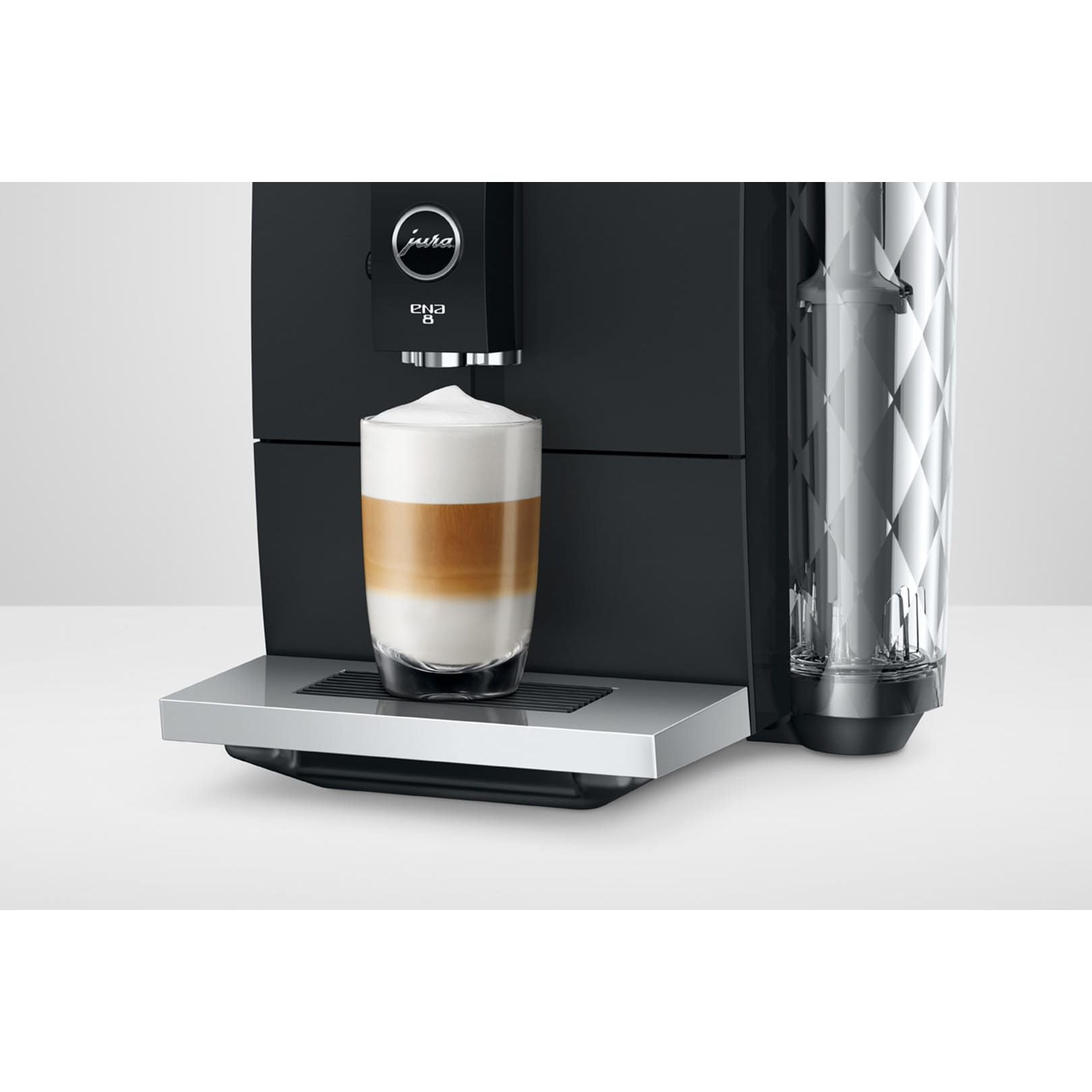 Jura Ena 8 Super Automatic Espresso Machine Metropolitan Black #15496 Latte