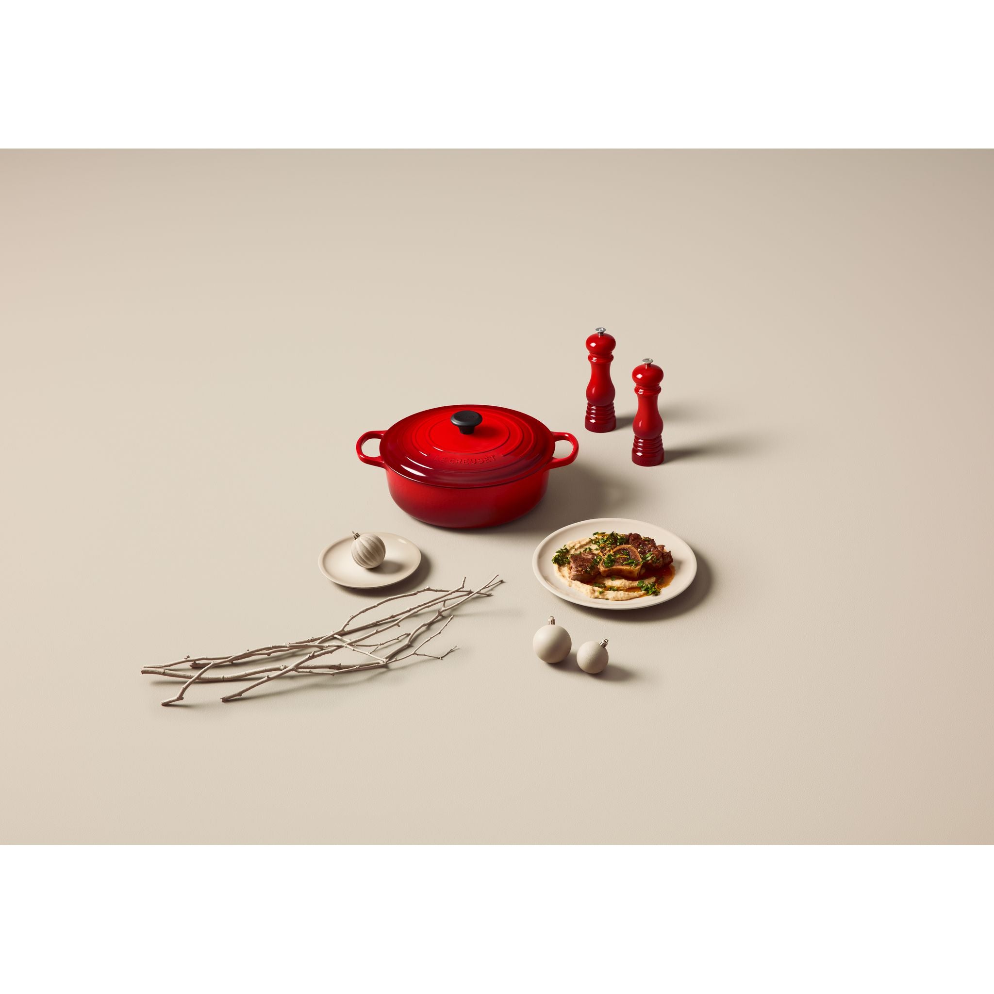 Le Creuset - 6.2L Cherry Red/ Cerise Shallow Risotto French/Dutch Oven (30CM) display