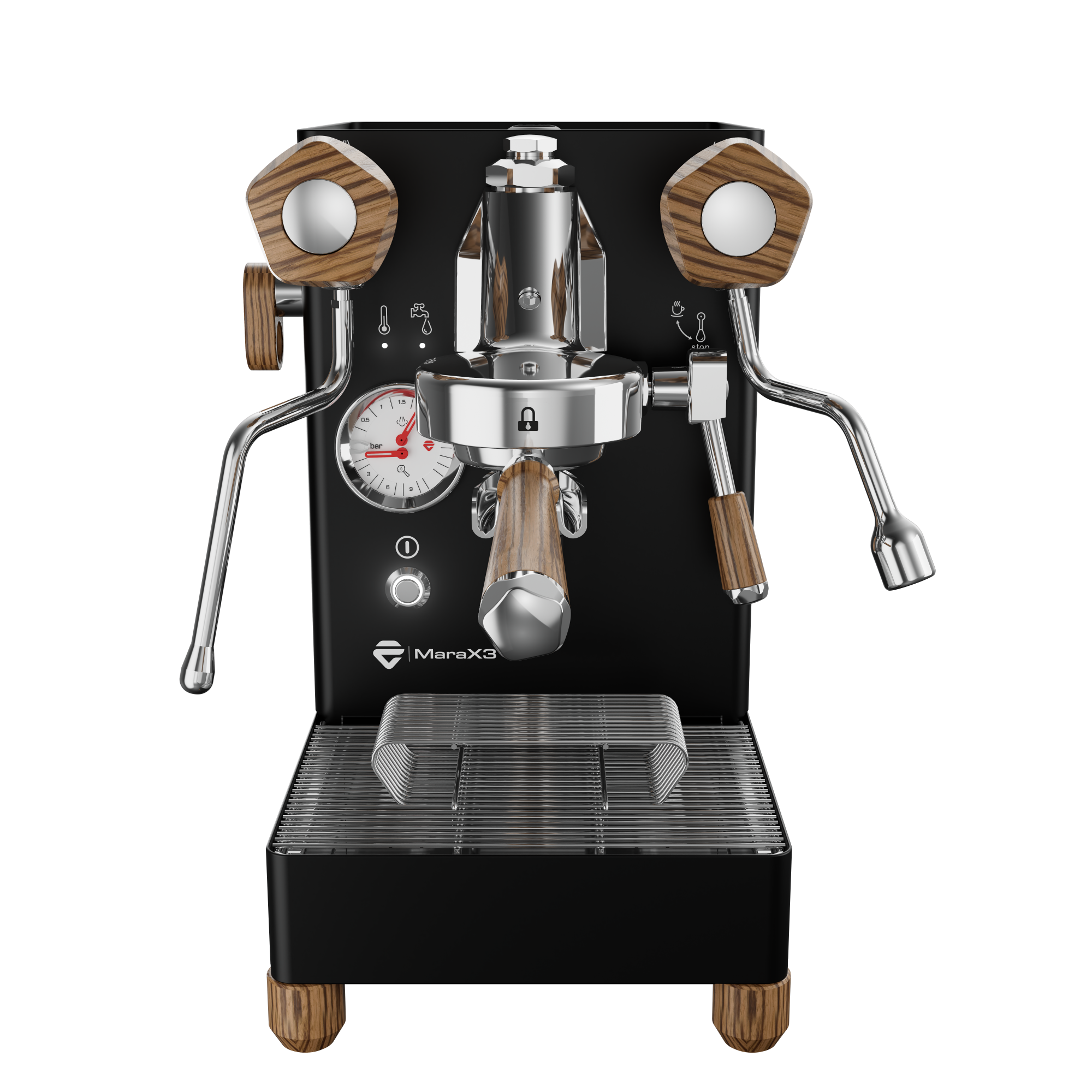 Lelit MaraX3 LEPL62X3-1B20 Espresso Machine Black (Latest Version) Front 