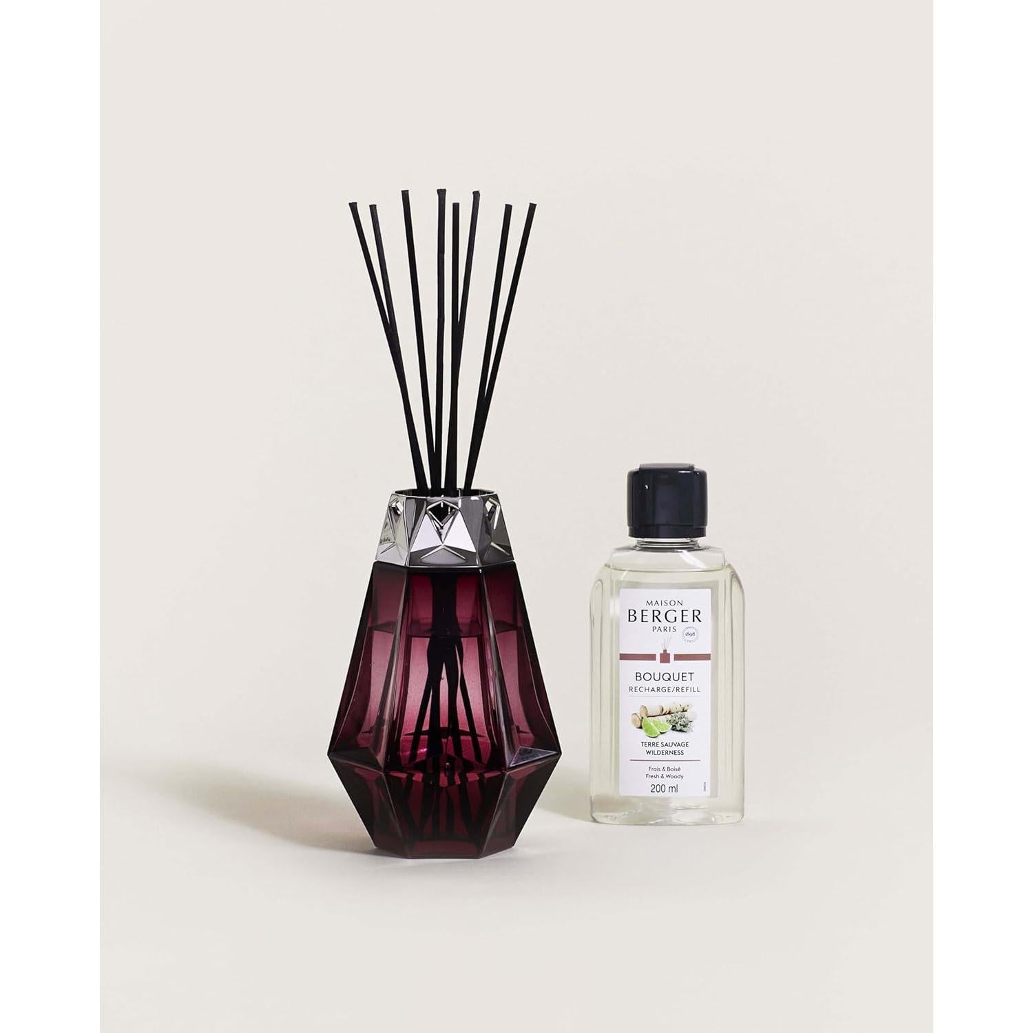 Lampe Berger - Prisme Garnet Bouquet with 200 ml Wilderness