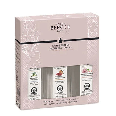 Lampe Berger - Joy Lamp 3-Pack of 250mL Fluids [Agaves Garden/Rhubarb Radiance/Underneath the Magnolias]