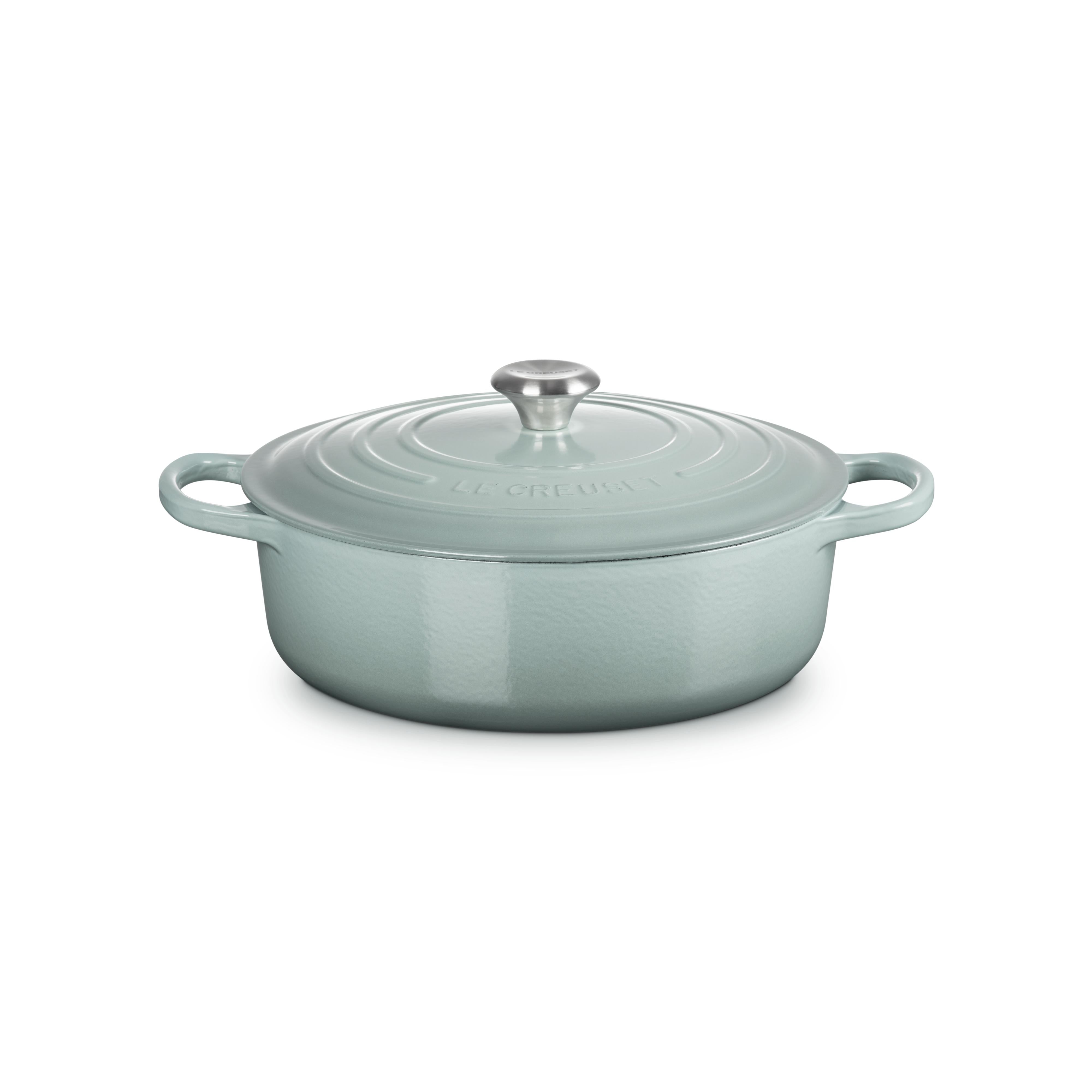 Le Creuset - 6.2L Sea Salt Shallow Risotto French/Dutch Oven (30CM) Side