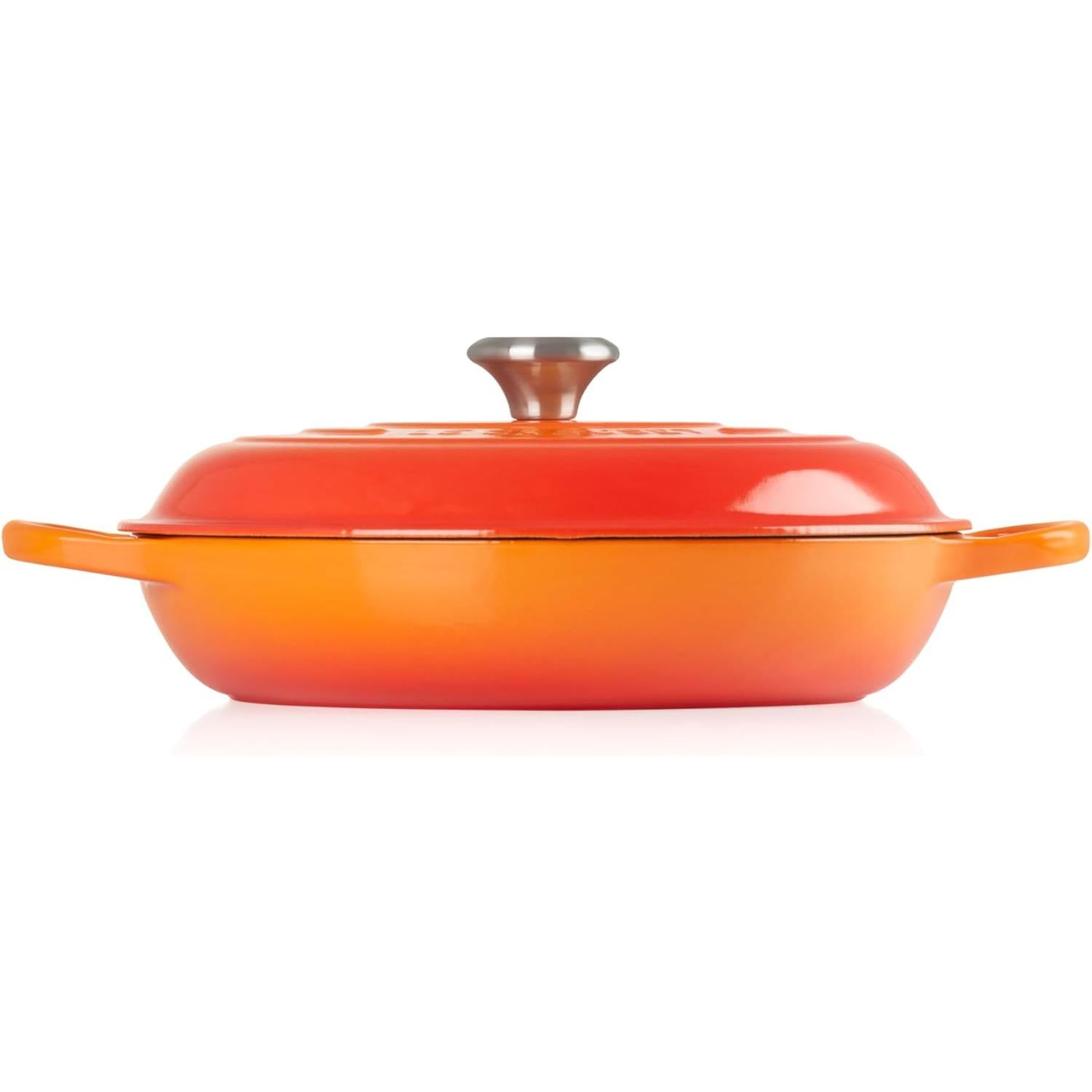 Le Creuset 4.7L Flame Orange Shallow Braiser (32 cm) Side
