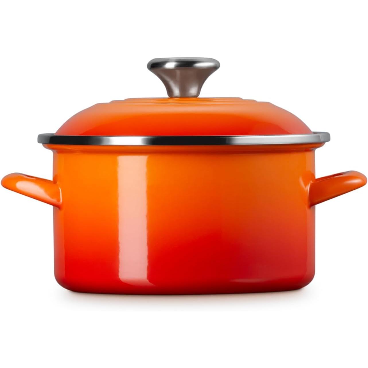 Le Creuset Petite Flame Enameled Steel Stock Pot  - 3.7 L Side
