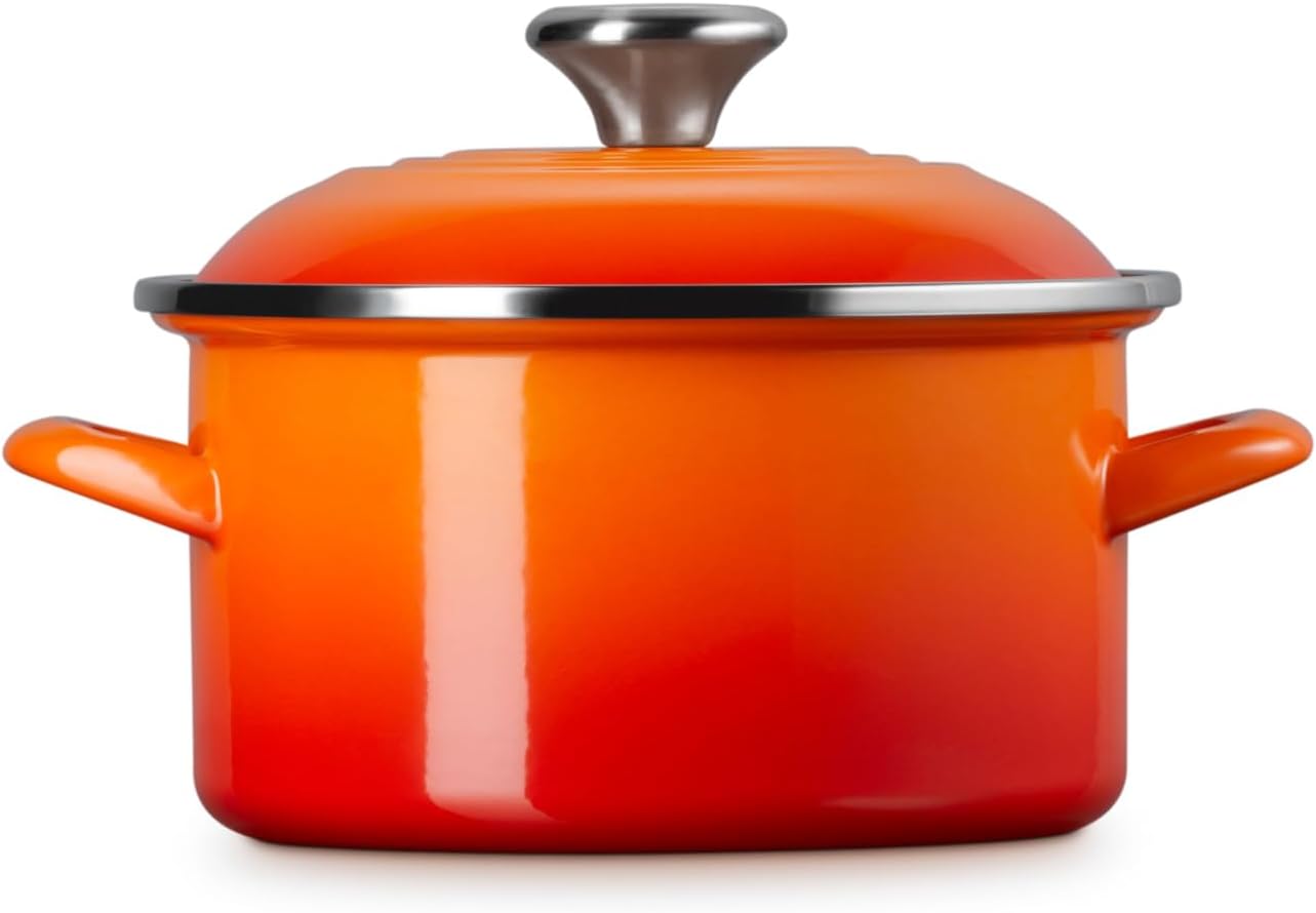 Le Creuset Petite Flame Enameled Steel Stock Pot  - 3.7 L Side
