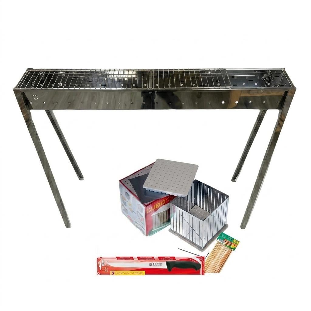 Lisa Large Milano Arrosticini / Speducci BBQ Ultimate Kit (100cm/39") -  Includes Grill, Knife, Cubo and 100 Skewers