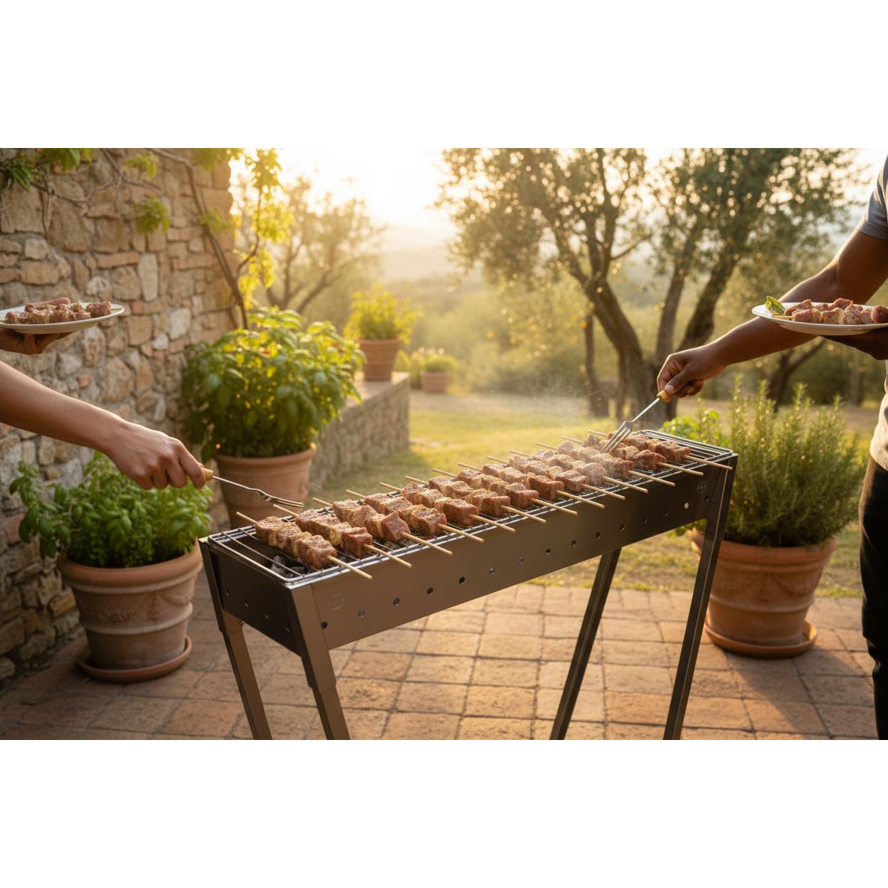 Lisa Medium (78.5cm/31") Made in Italy Milano Arrosticini / Speducci BBQ Now With Grill -  This Grill is for Authentic Italian Lamb Skewers