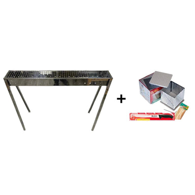 Lisa Large Milano Arrosticini / Speducci BBQ & Grill Ultimate Kit (100cm/39") -  Make Homemade Arrosticini Lamb Skewers Including the Grill, Knife, Cubo Maker and 100 Skewers