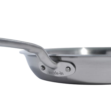 Made In Stainless Steel Clad Frying Pan 10" - Made in Italy handle Rivet
