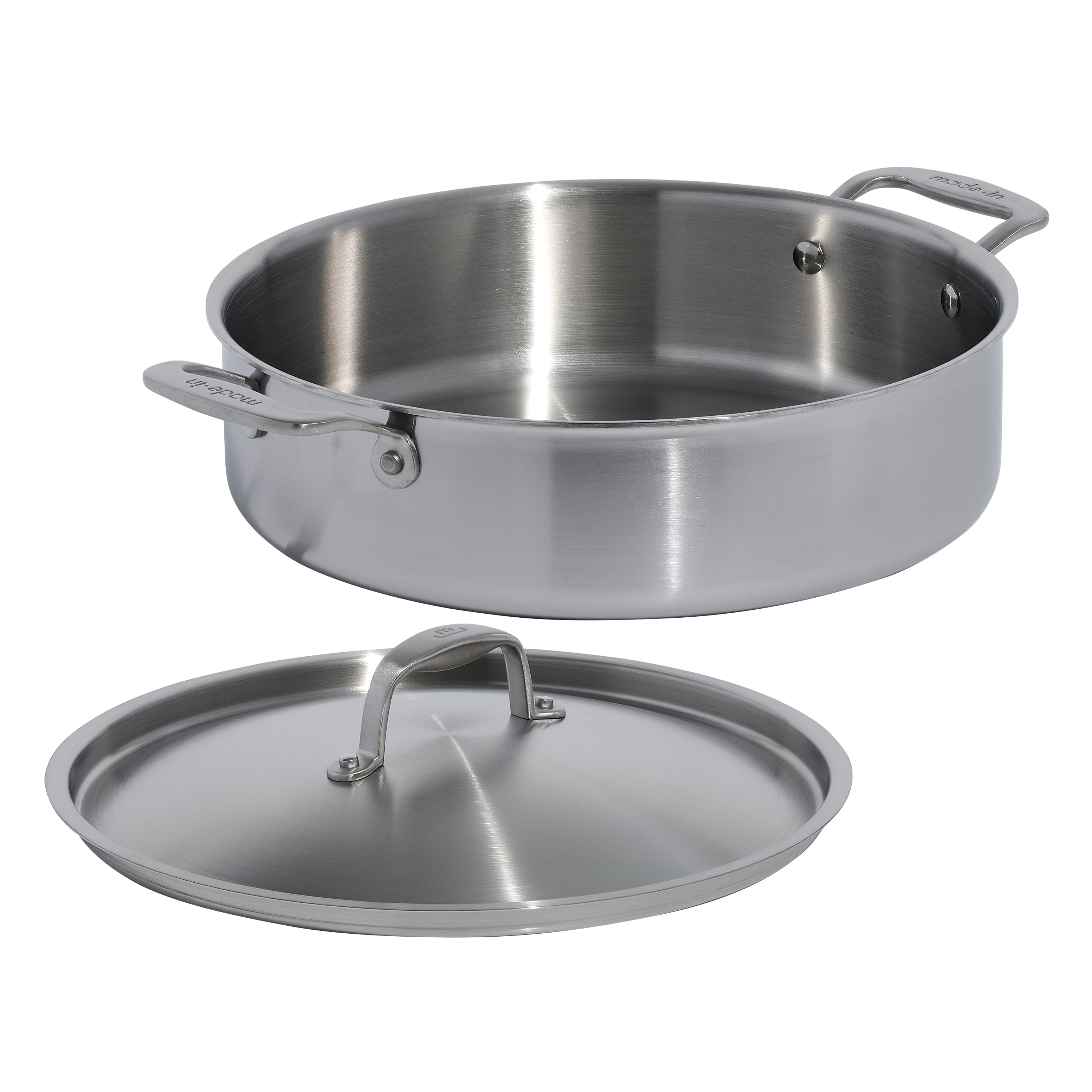 Made In Stainless Steel Clad Rondeau 6 QT - Made in Italy