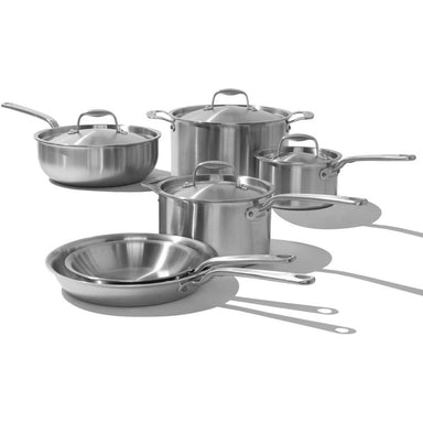 Made In Stainless Steel Clad 10 Piece Set - Made in Italy Stacked 