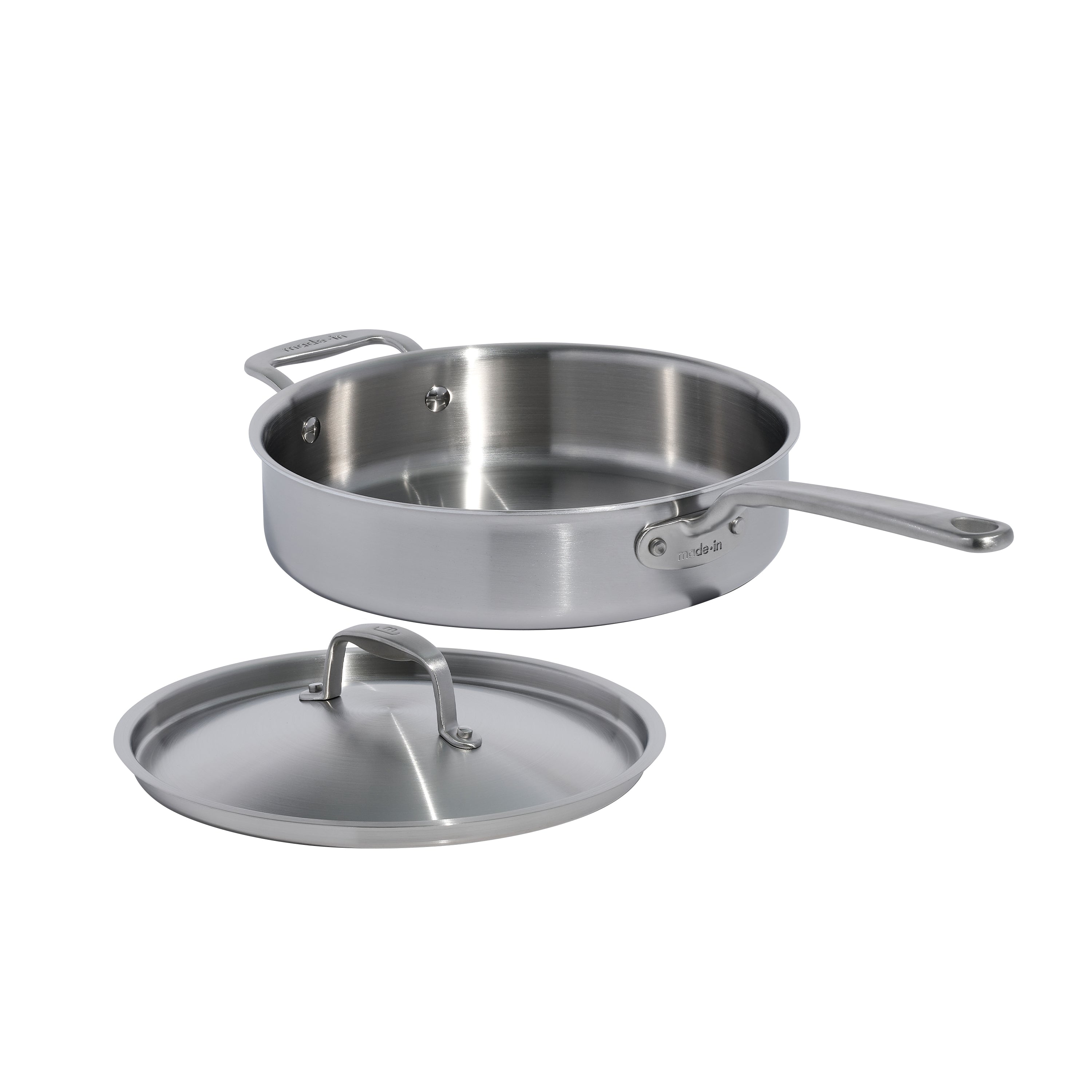 Made In Stainless Steel Clad Sauté Pan 3.5 QT - Made in Italy with Lid