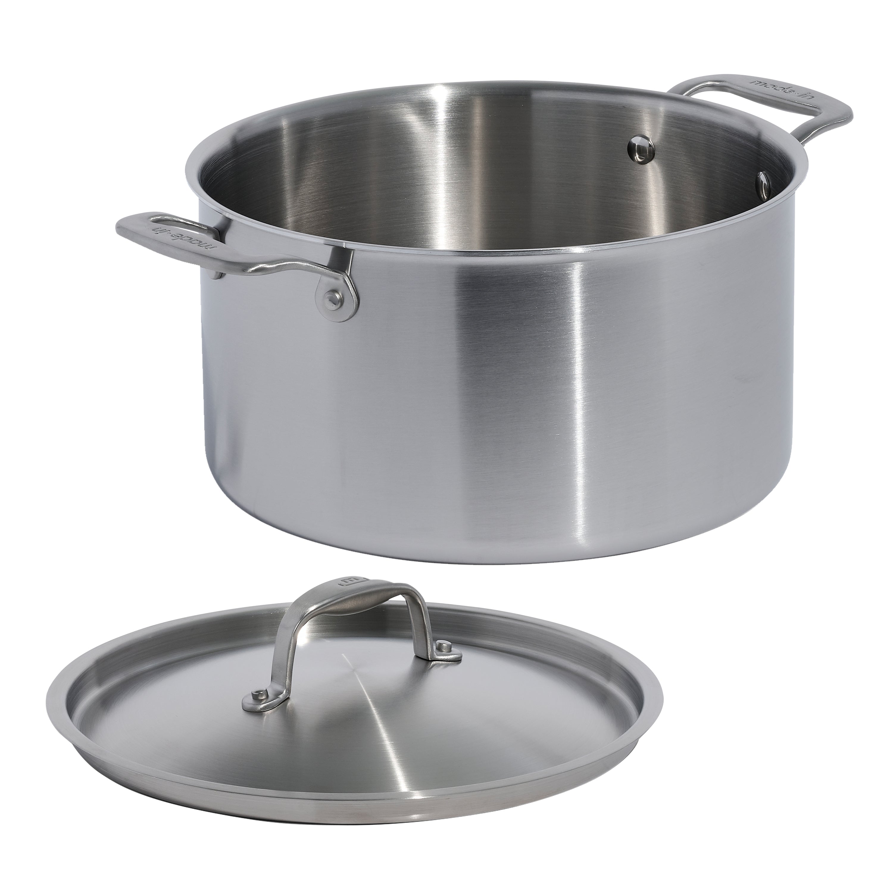 Made In Stainless Steel Clad Stock Pot 8 QT - Made in Italy with Lid 