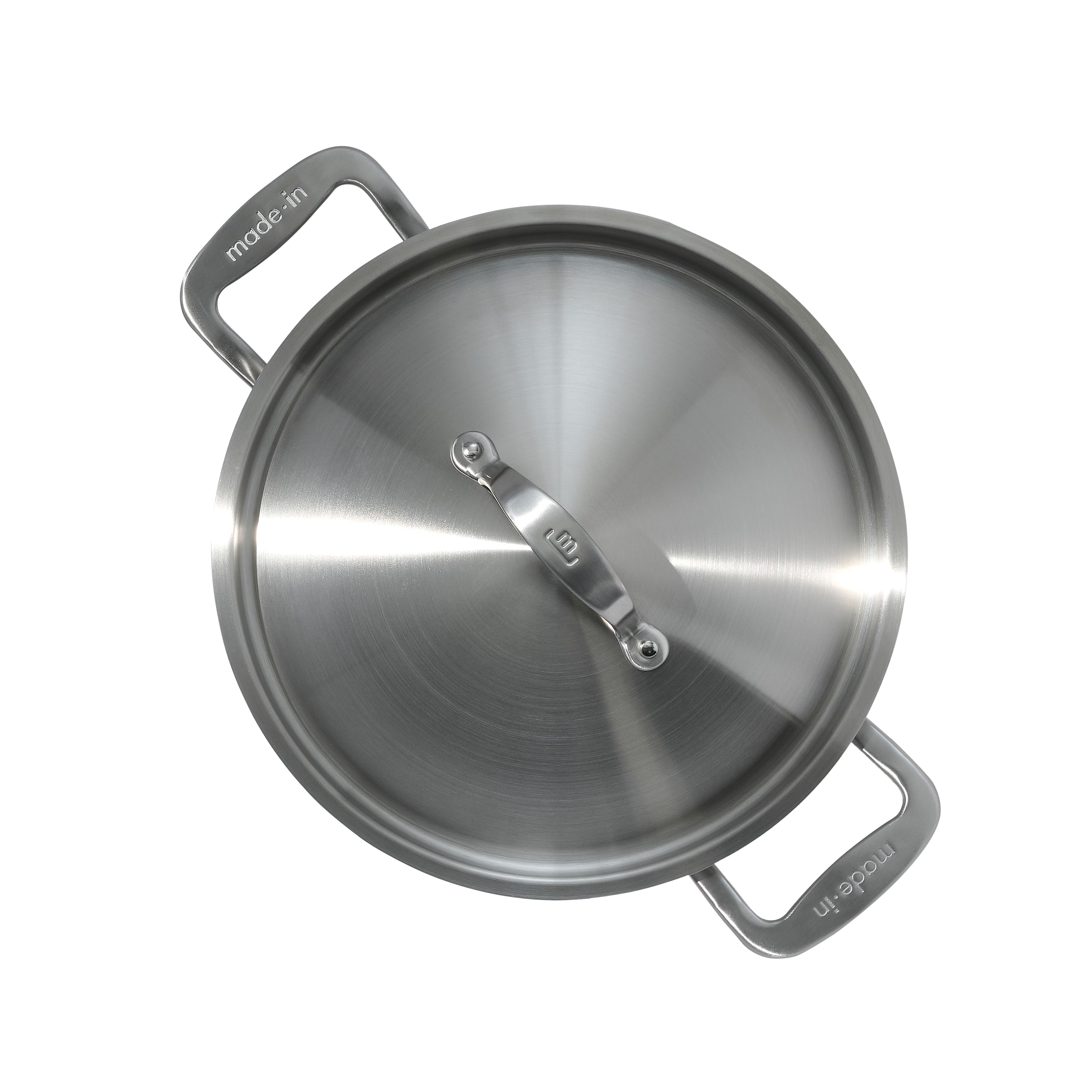 Made In Stainless Steel Clad Stock Pot 8 QT - Made in Italy Top