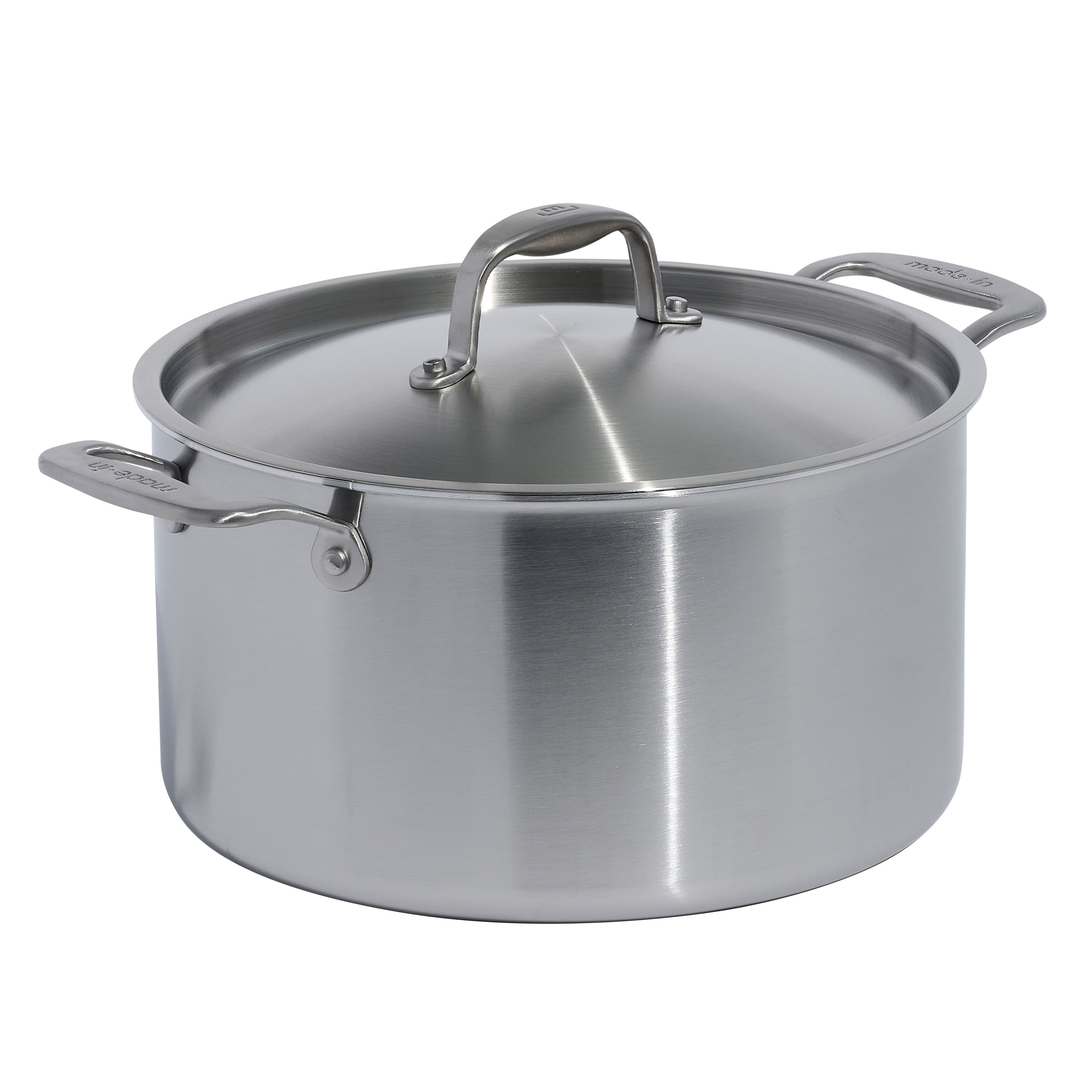Made In Stainless Steel Clad Stock Pot 8 QT - Made in Italy