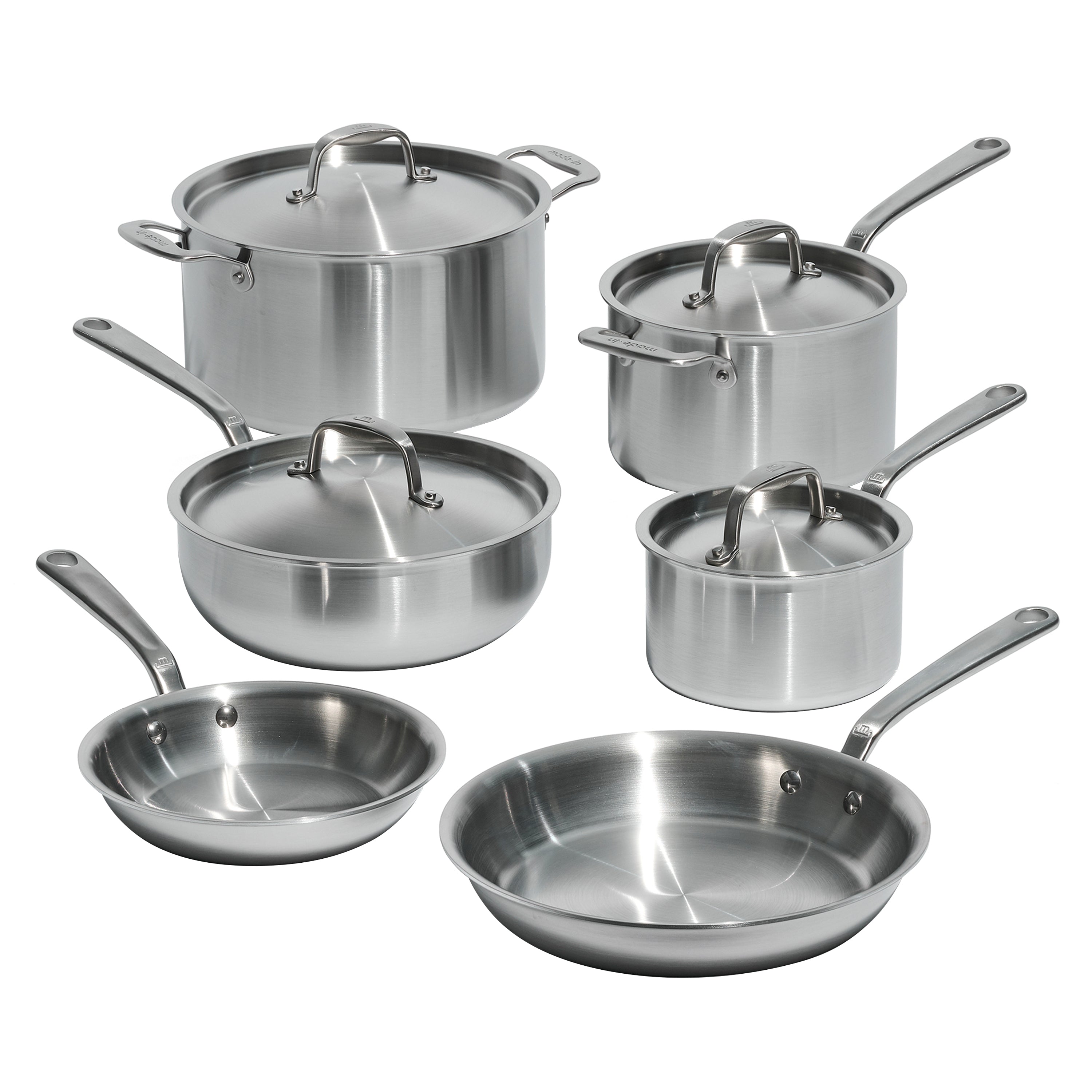 Made In Stainless Steel Clad 10 Piece Set - Made in Italy