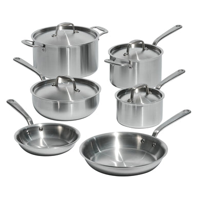 Made In Stainless Steel Clad 10 Piece Set - Made in Italy