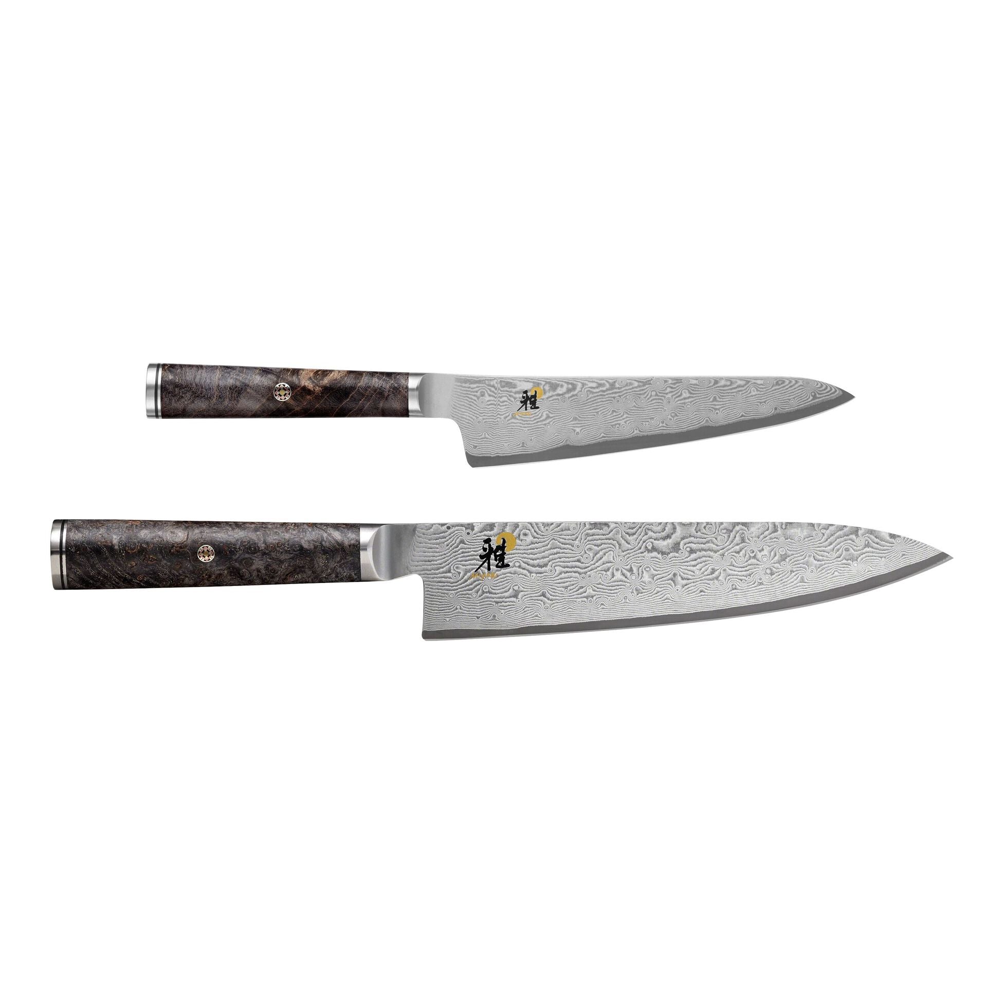 Miyabi 5000MCD67 8" Chef's Knife and 6" Prep Knife Black Maple 34411-000 2 Piece Set - Made in Japan