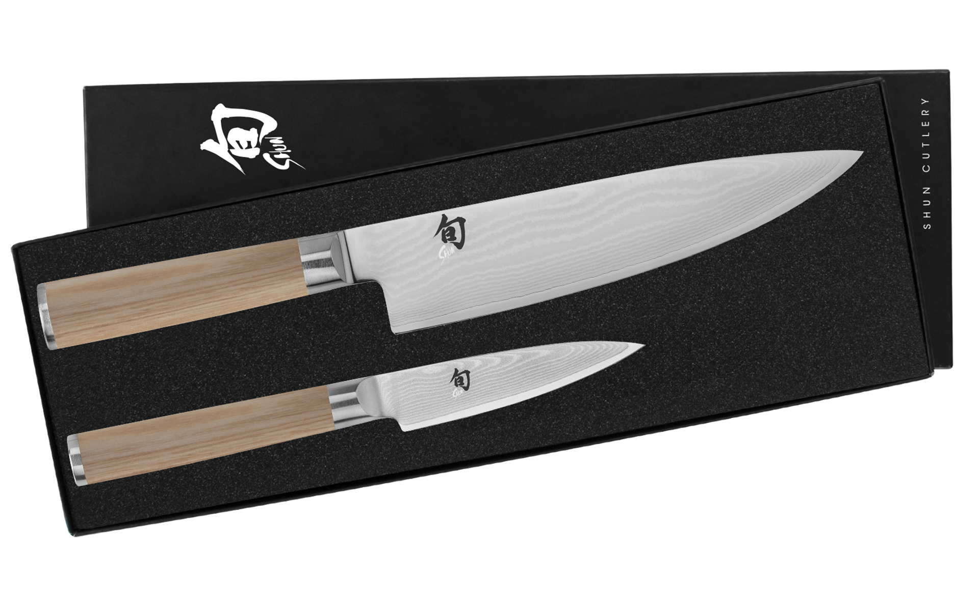 Shun Cutlery Classic Blonde 2-Piece Starter Set Model 8" Chef’s Knife and 3.5" Paring Knife DMS0220W- Made in Japan