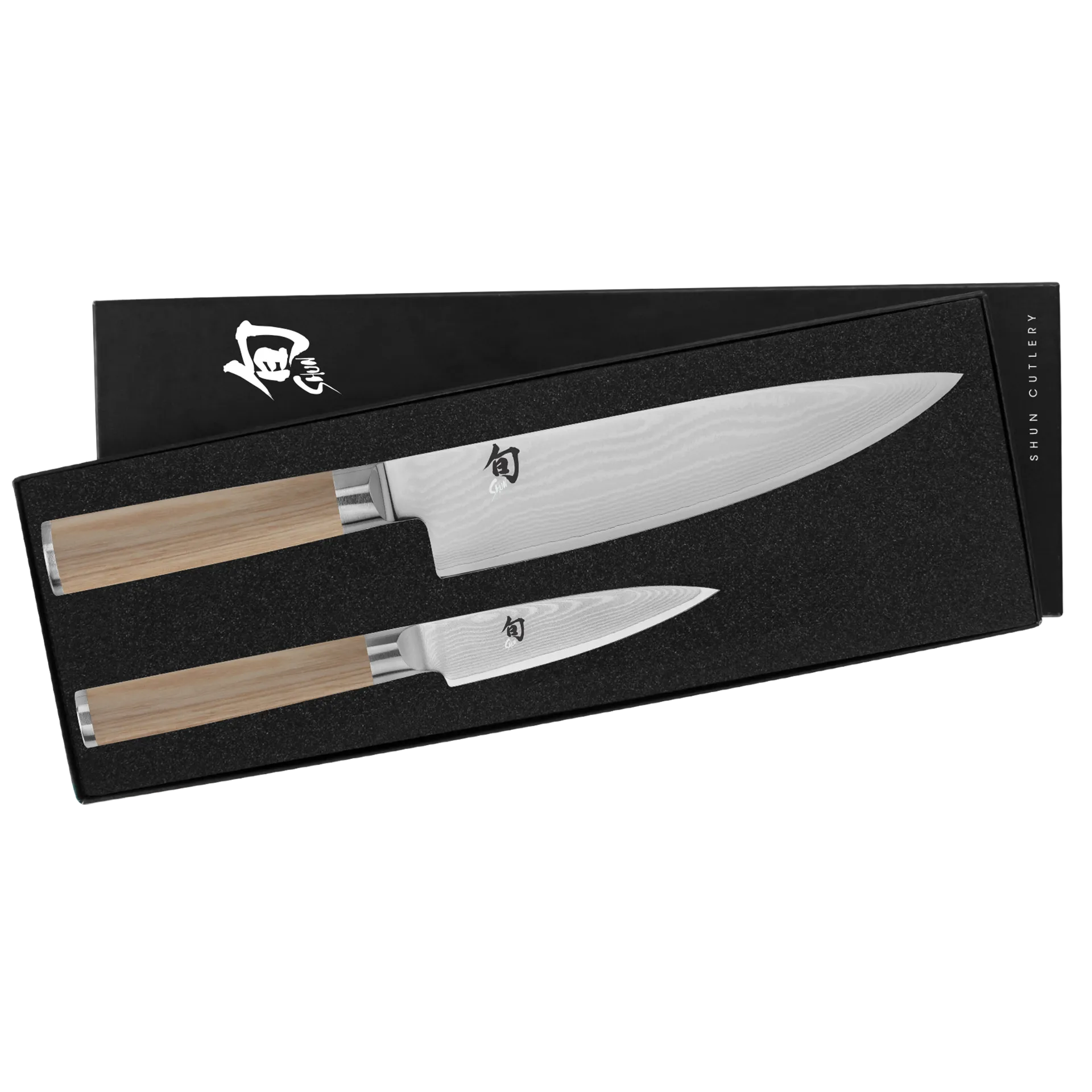 Shun Cutlery Classic Blonde 2-Piece Starter Set Model 8" Chef’s Knife and 3.5" Paring Knife DMS0220W- Made in Japan