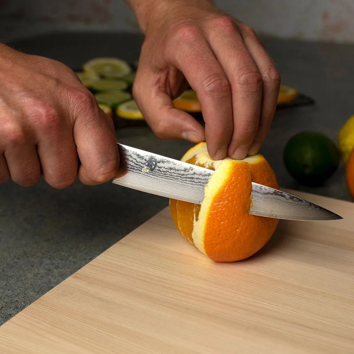 Shun Cutlery Classic 6" Utility Knife DM0701 - Made in Japan Orange