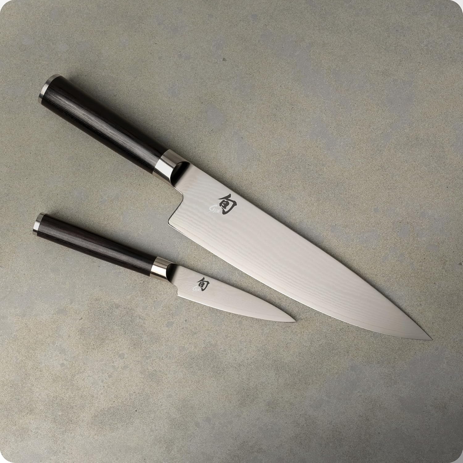 Shun Cutlery Classic 2-Piece Starter Set Model 8" Chef’s Knife and 3.5" Paring Knife DMS0220 - Made in Japan Blade