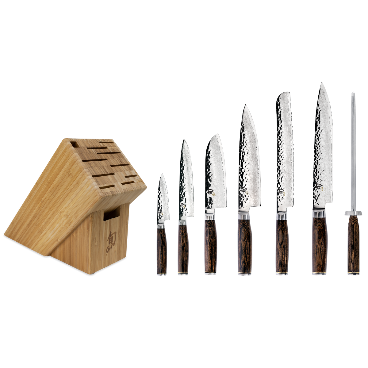 Shun Cutlery Premier 8-Piece Starter Block Set TDMS0808 - Made in Japan