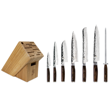 Shun Cutlery Premier 8-Piece Starter Block Set TDMS0808 - Made in Japan