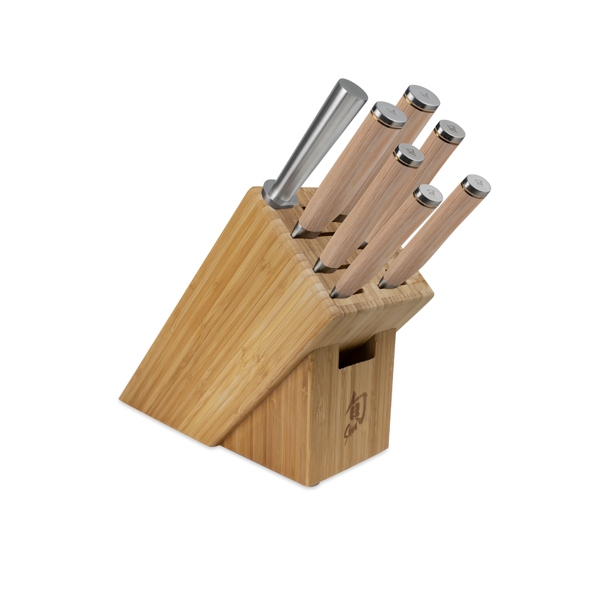 Shun Cutlery Premier Blonde 8-Piece Starter Block Set TDMS0808W - Made in Japan Block