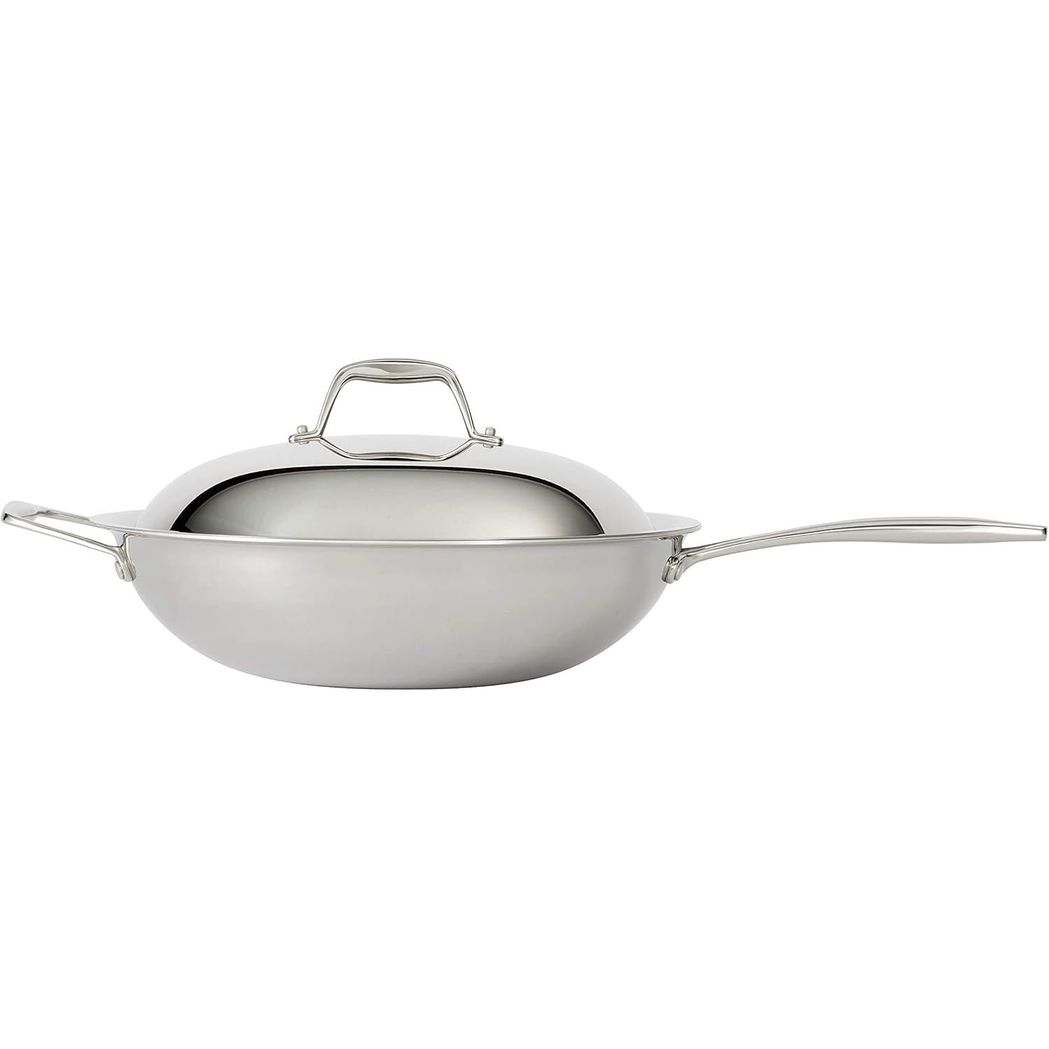 Tramontina Signature Tri-Ply Clad Stainless Steel Wok Induction Ready (12") - Made in Brazil Side