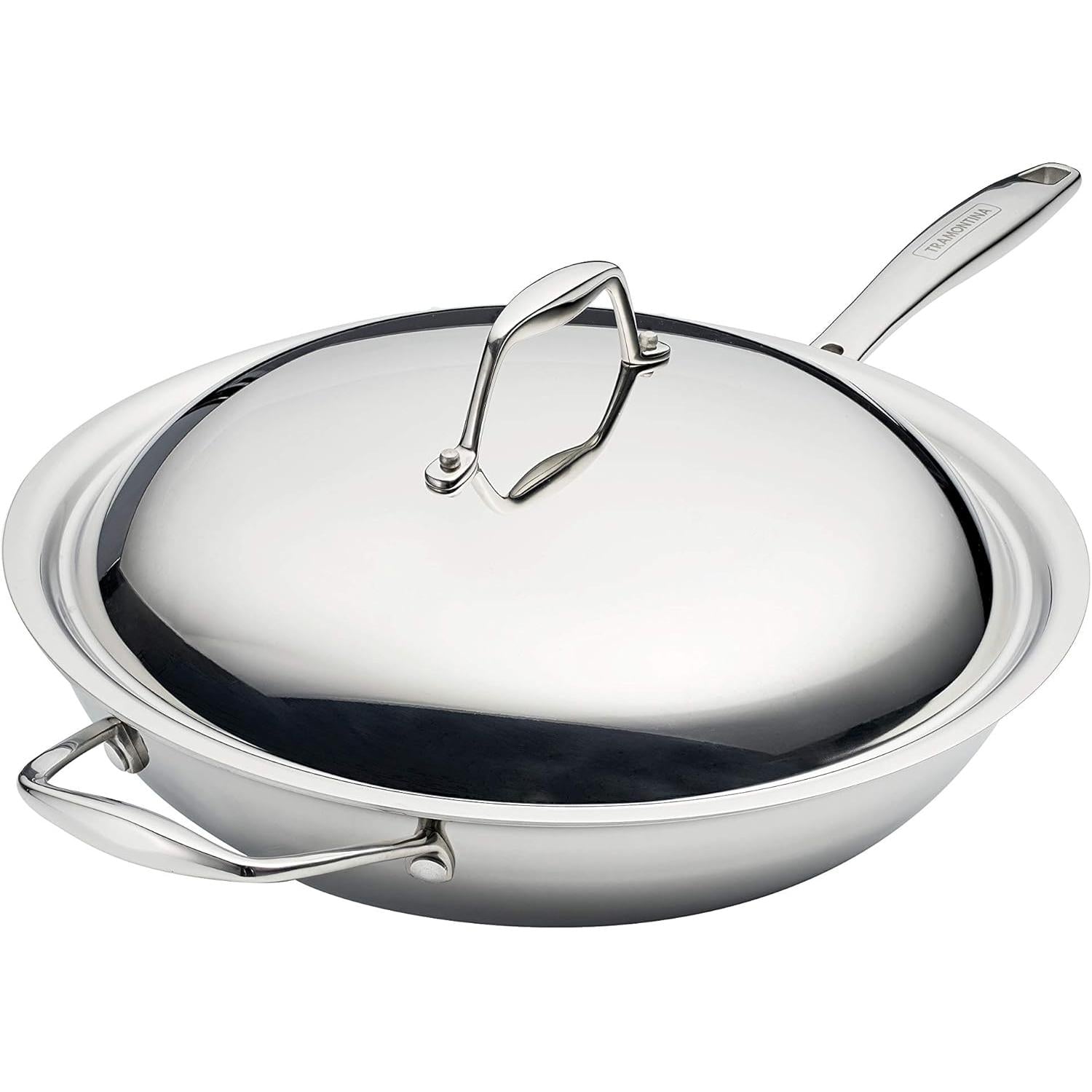 Tramontina Signature Tri-Ply Clad Stainless Steel Wok Induction Ready (12") - Made in Brazil