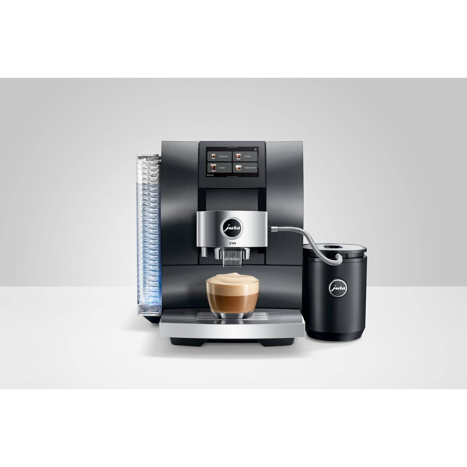 JURA Z10 Aluminum Black Super Automatic Espresso Machine, Makes 51 Specialty Beverages #15702 (2026) cappuccino