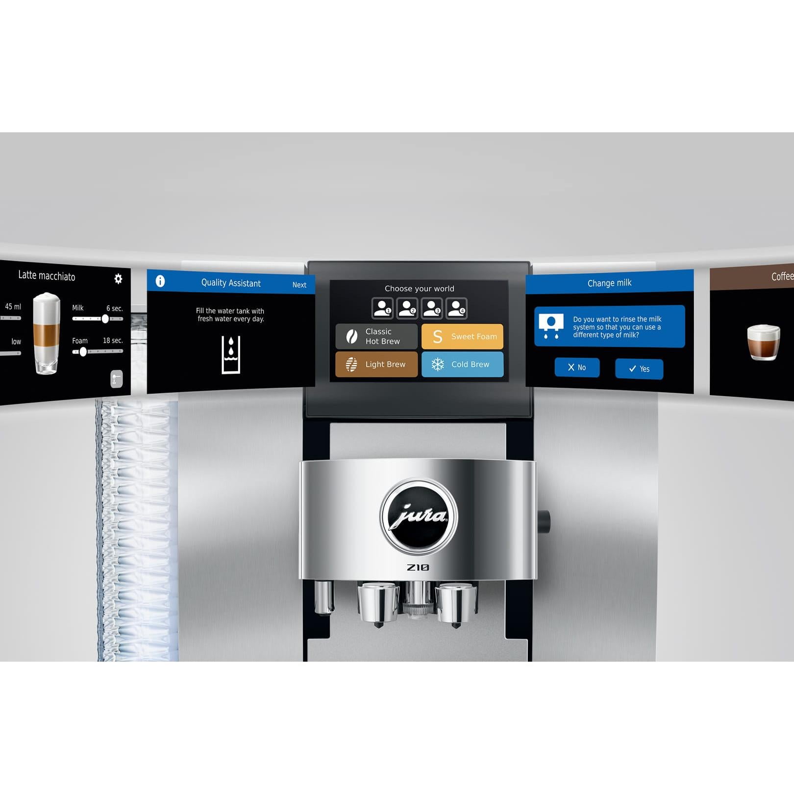 JURA Z10 Aluminum White Super Automatic Espresso Machine, Makes 51 Specialty Beverages #15792 (2026) 4 worlds