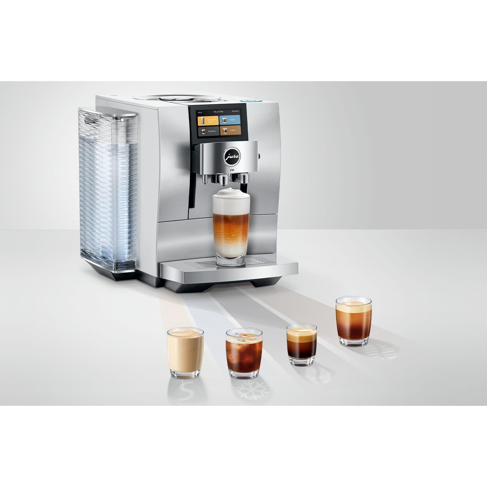 JURA Z10 Aluminum White Super Automatic Espresso Machine, Makes 51 Specialty Beverages #15792 (2026) 51 beverages