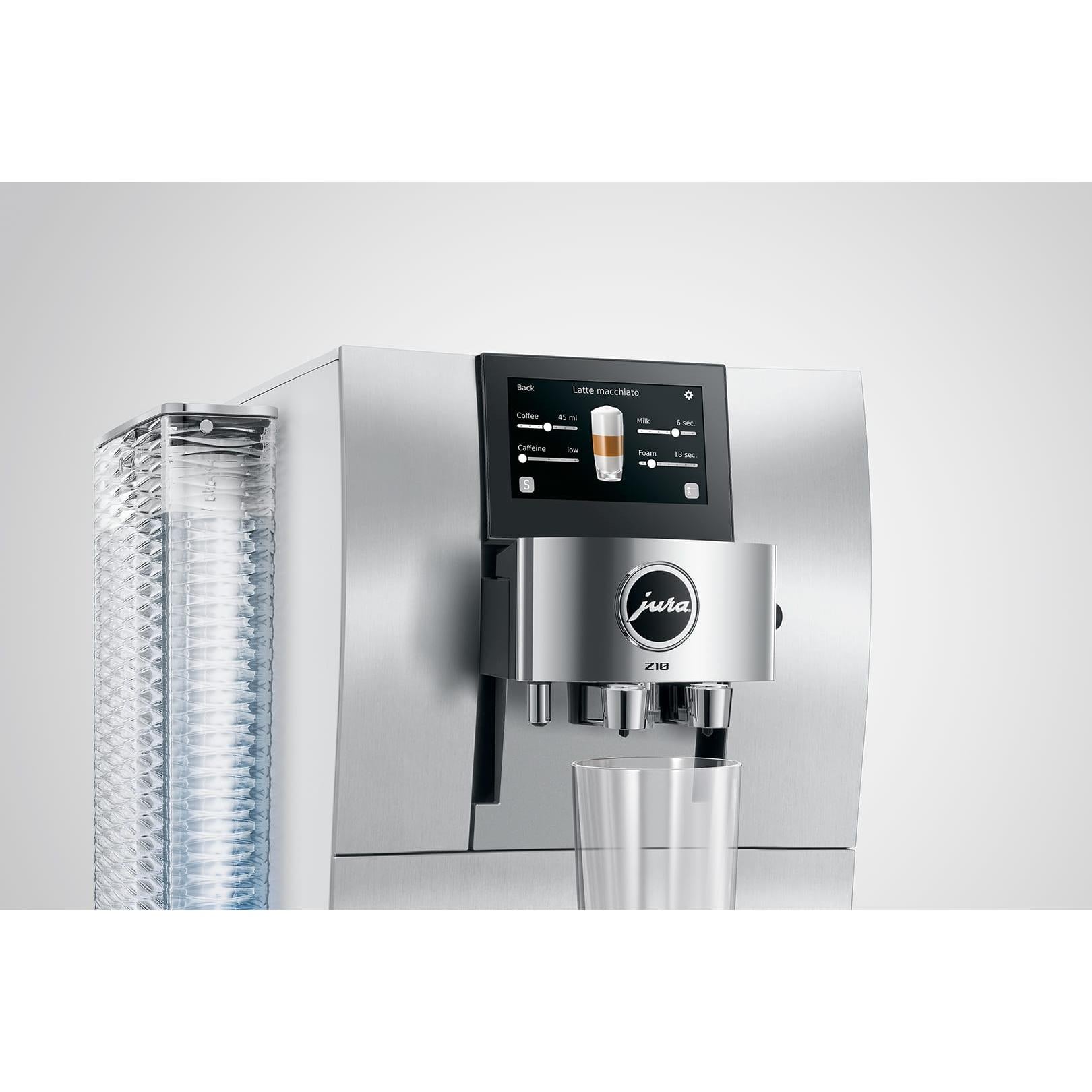 JURA Z10 Aluminum White Super Automatic Espresso Machine, Makes 51 Specialty Beverages #15792 (2026) caffeine 