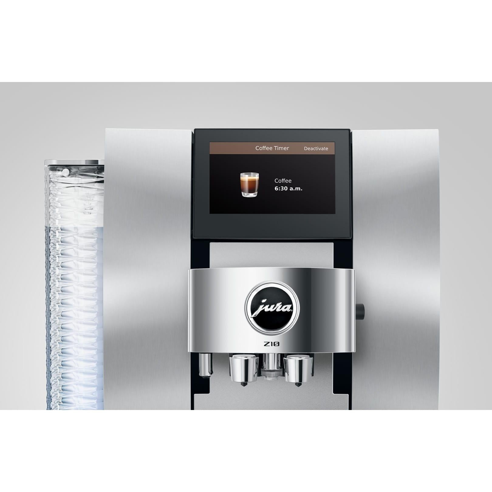 JURA Z10 Aluminum White Super Automatic Espresso Machine, Makes 51 Specialty Beverages #15792 (2026) coffee timer