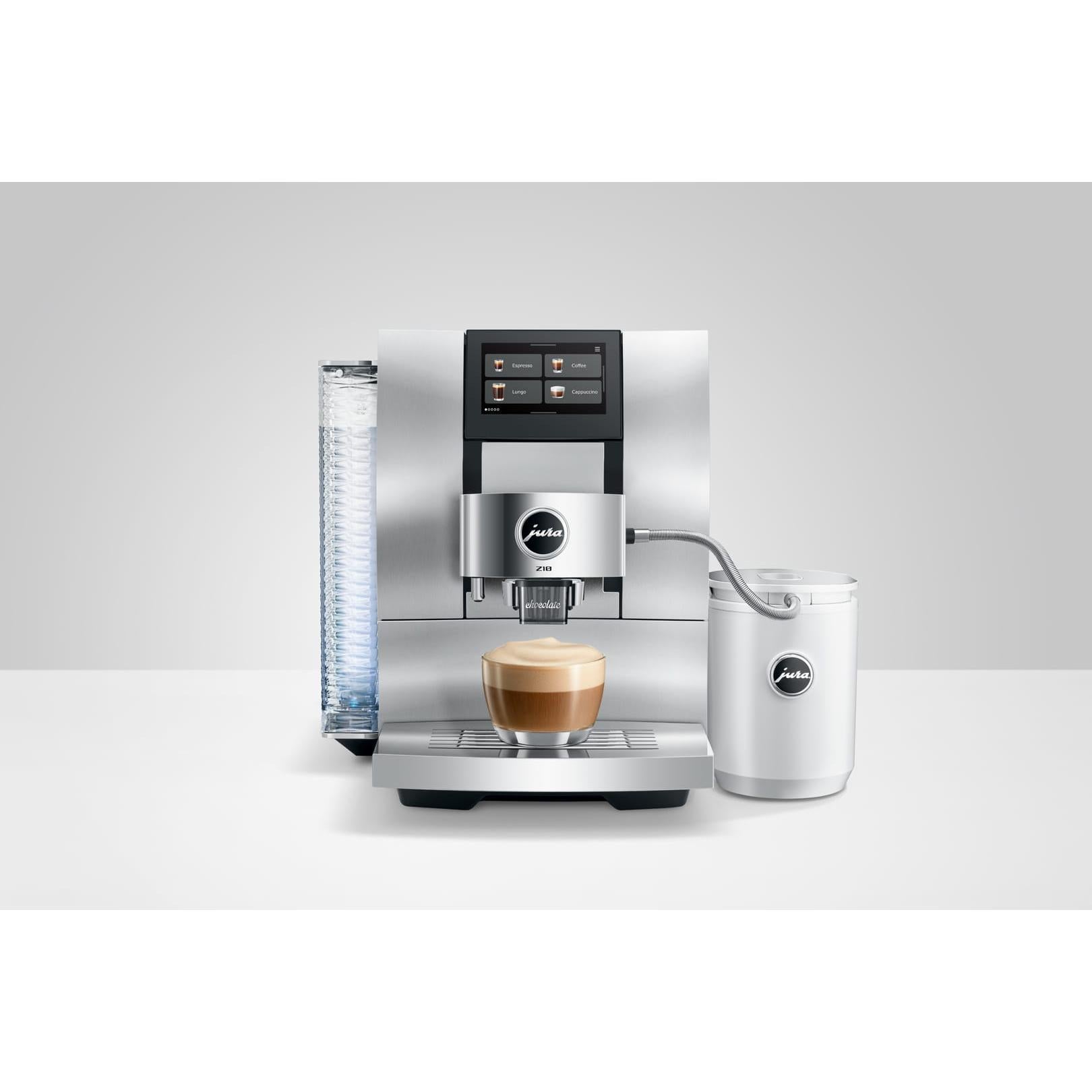 JURA Z10 Aluminum White Super Automatic Espresso Machine, Makes 51 Specialty Beverages #15792 (2026) cappuccino